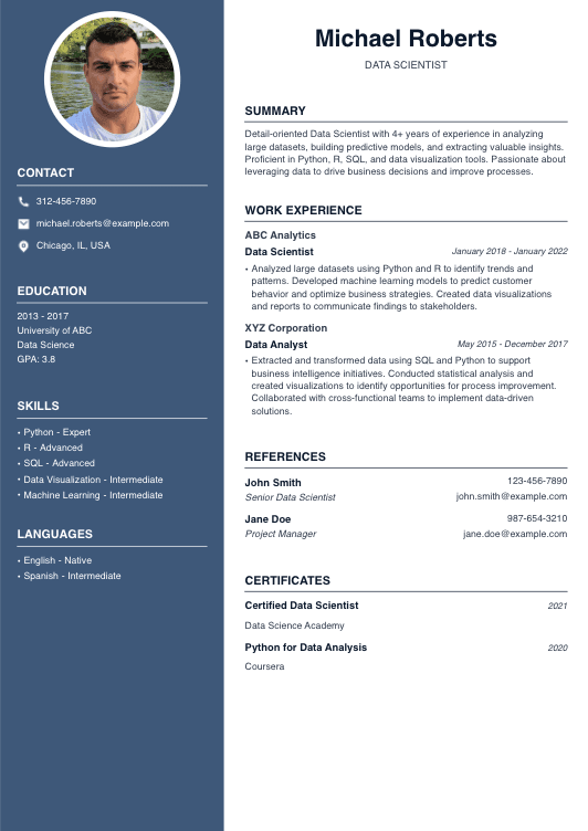 Data Scientist Resume