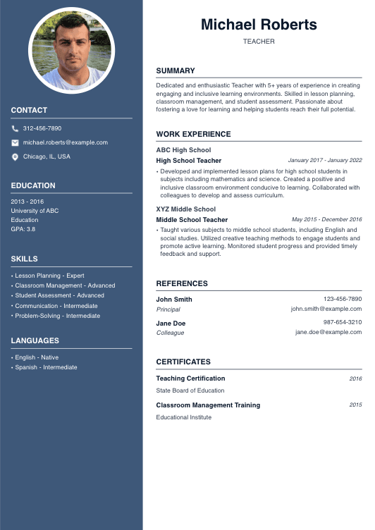 Teacher Resume