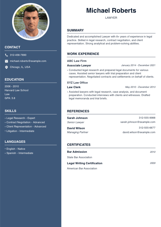 Lawyer Resume