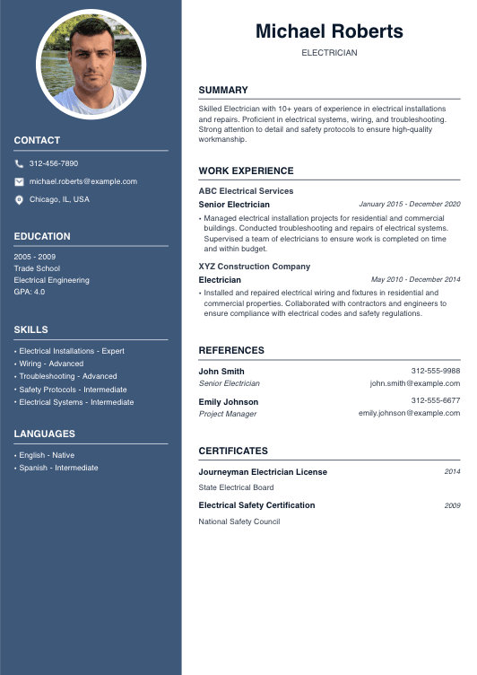 Electrician Resume