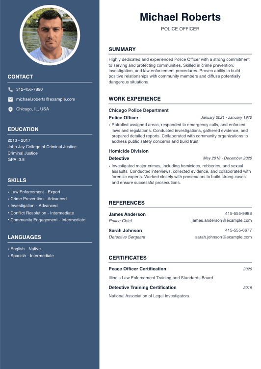 Police Officer Resume