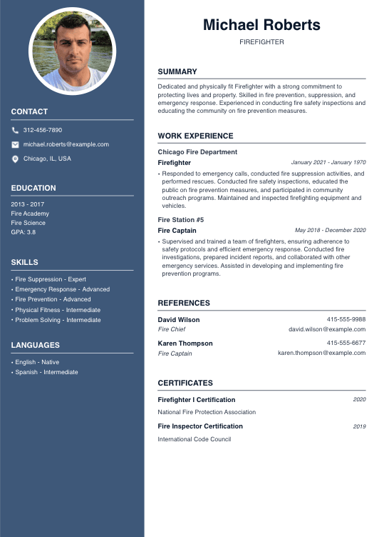 Firefighter Resume