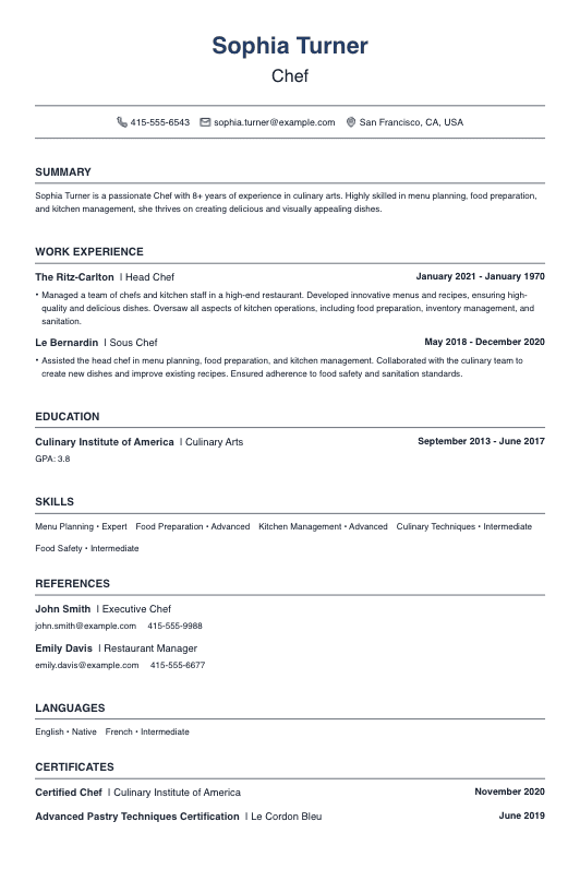 Chef Resume