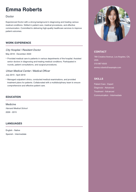 Doctor Resume