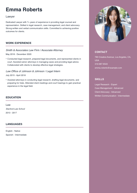 Lawyer Resume