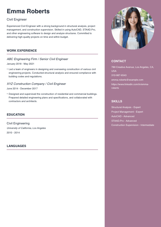 Civil Engineer Resume