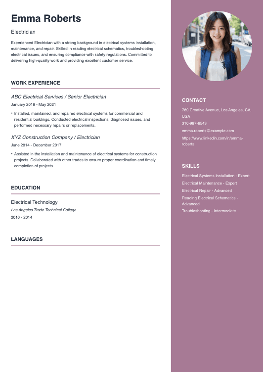 Electrician Resume