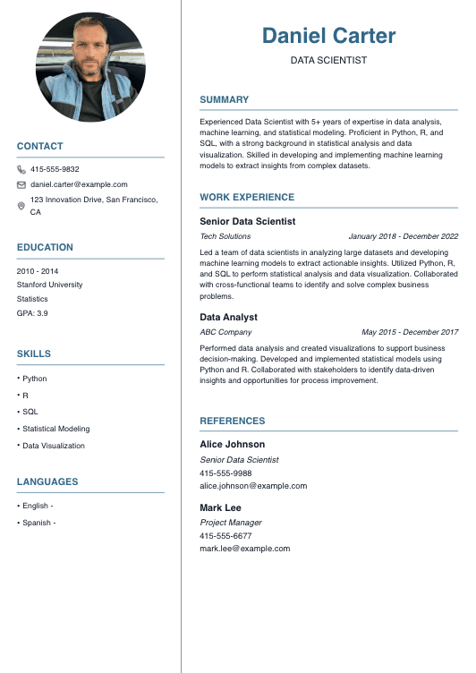 Data Scientist Resume