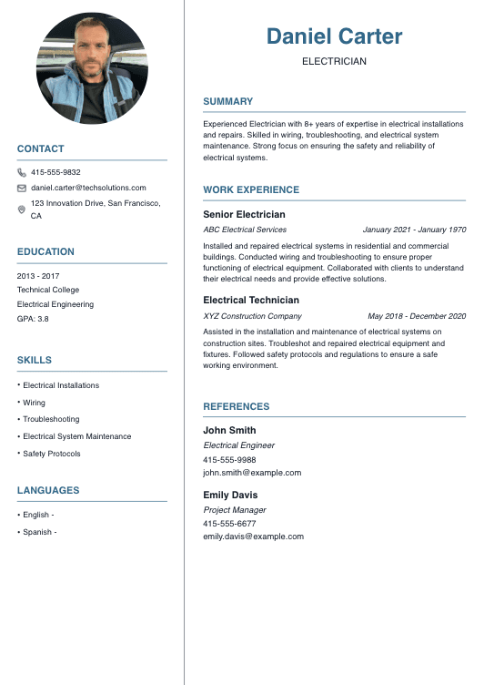 Electrician Resume