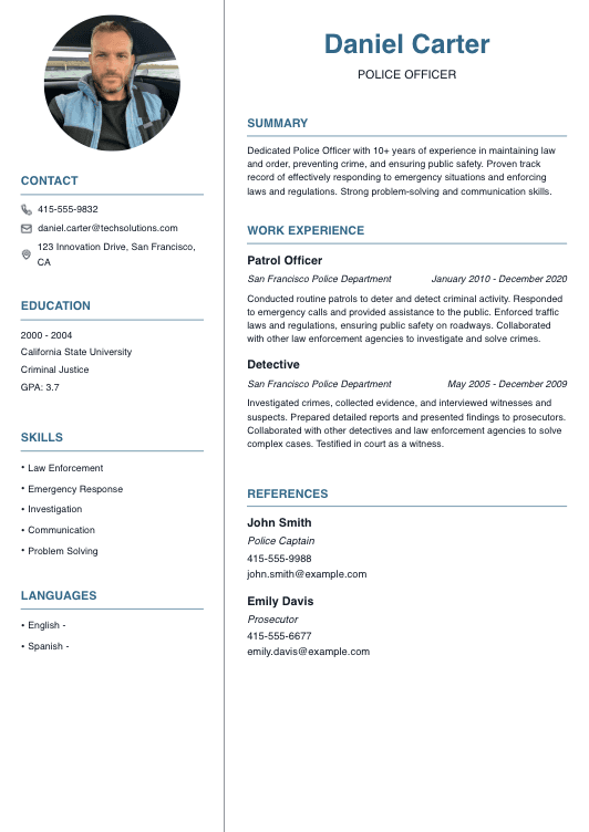 Police Officer Resume