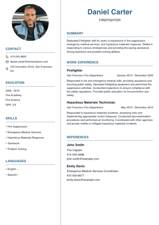 Firefighter Resume