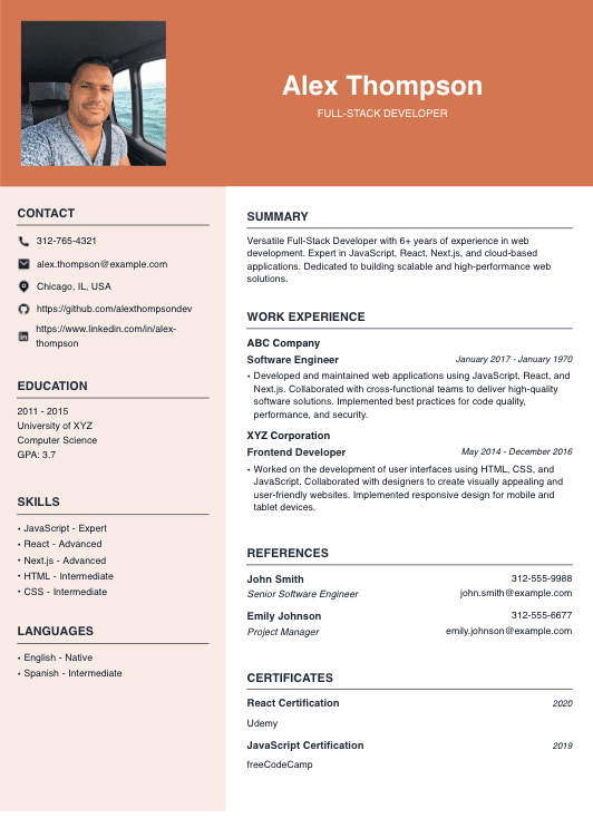 Software Engineer Resume