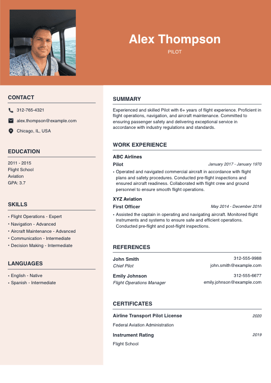 Pilot Resume