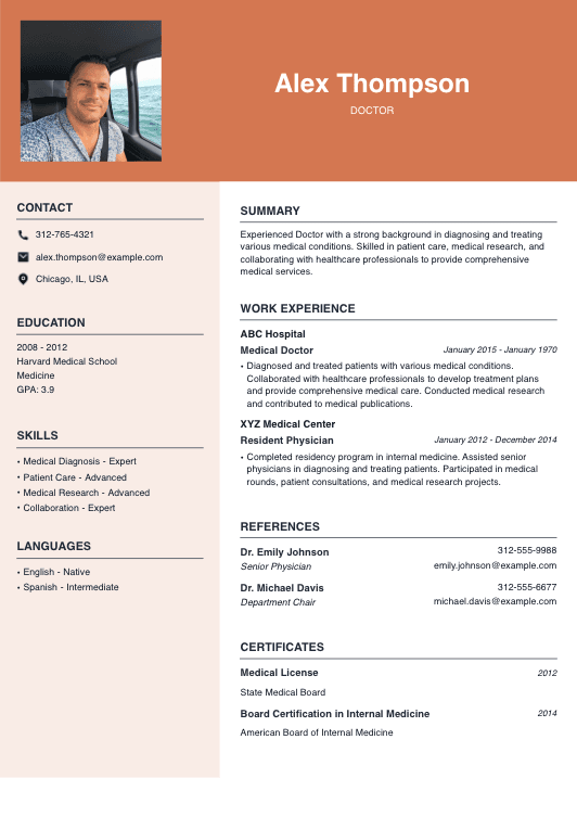 Doctor Resume