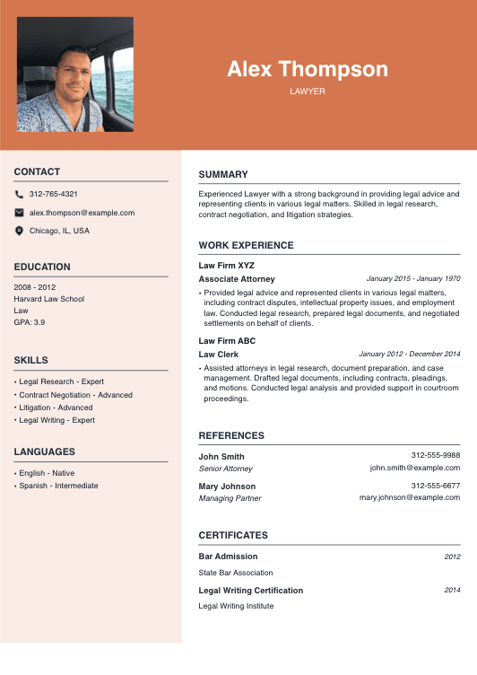 Lawyer Resume