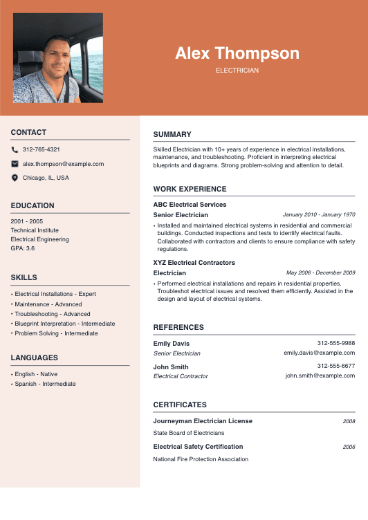 Electrician Resume