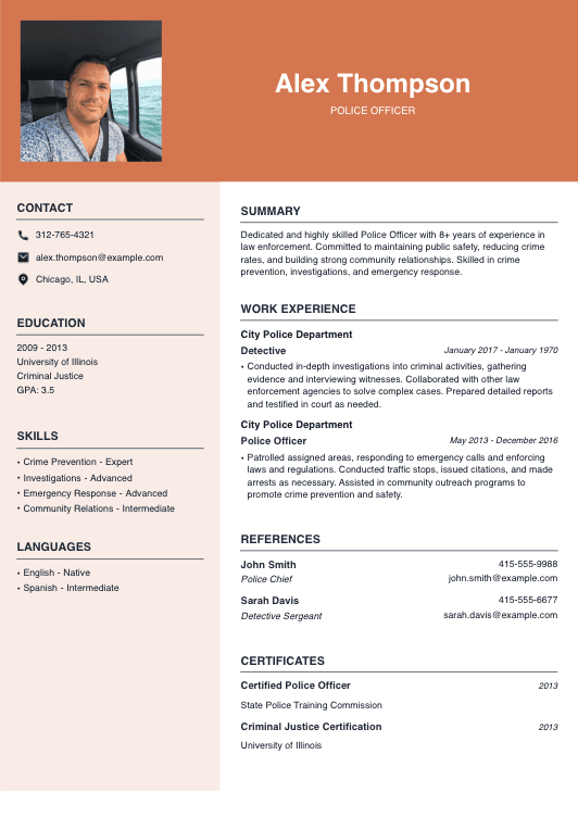 Police Officer Resume