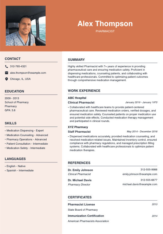 Pharmacist Resume