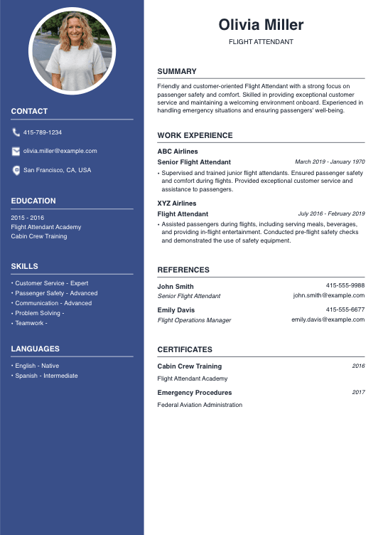 Flight Attendant Resume